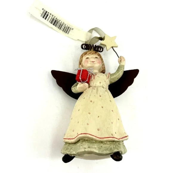 Hallmark Angel with Gift Christmas Ornament with Tags Bethany Lowe NOS 4" - Picture 1 of 6